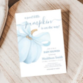 Boy Minimalist Little Pumpkin Baby Shower Kaart