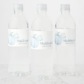 Boy Minimalist Little Pumpkin Baby Shower Waterfles Etiket (Flessen)