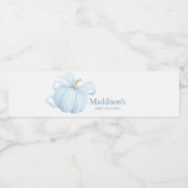 Boy Minimalist Little Pumpkin Baby Shower Waterfles Etiket (Enkel label)