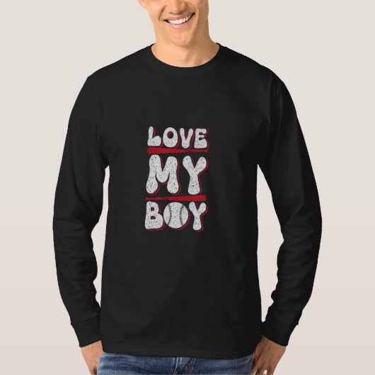 Boy Mom Baseball Love My Boy Mother Son T-shirt (Voorkant)