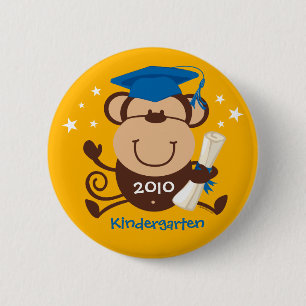 Boy Monkey Afstuderen Custom Ronde Button 5,7 Cm
