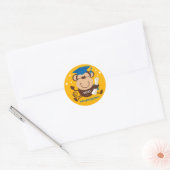 Boy Monkey Afstuderen op maat Ronde Sticker (Envelop)
