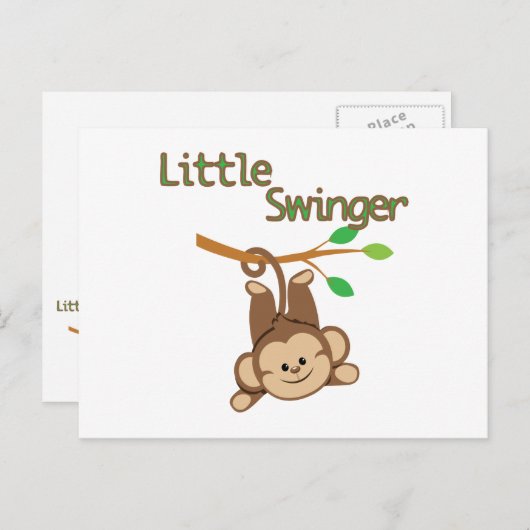 Boy Monkey Little Swinger Briefkaart (Voorkant / Achterkant)