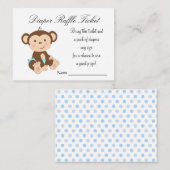 Boy Monkey Luier Raffle Tickets Informatiekaartje (Voorkant / Achterkant)