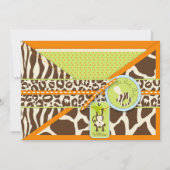 Boy Monkey Oerwoud Safari Baby shower Kaart (Voorkant)