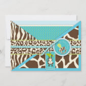 Boy Monkey Oerwoud Safari Baby shower Kaart (Voorkant)