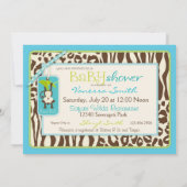 Boy Monkey Oerwoud Safari Baby shower Kaart (Achterkant)