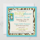 Boy Monkey Oerwoud Safari Baby shower Kaart (Achterkant)