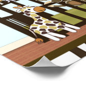 Boy MONKEY Oerwoud Safari Wieg Baby shower Banner  Poster (Hoek)