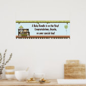 Boy MONKEY Oerwoud Safari Wieg Baby shower Banner  Poster (Keuken)