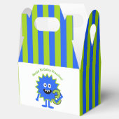 Boy Monster 3e Verjaardag Blauw Groene Strepen Sch Bedankdoosjes (Geopend)