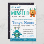 Boy Monster Baby shower Uitnodiging (Voorkant / Achterkant)
