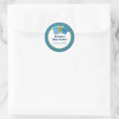 BOY MONSTER Peek a Boo Baby shower blanco PABC #2 Ronde Sticker (Tas)