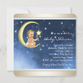 Boy Moon en het Back Baby shower Kaart (Achterkant)