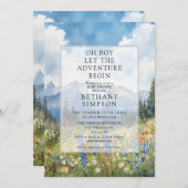 Boy Mountain Adventure All In One Baby Shower Kaart (Voorkant / Achterkant)