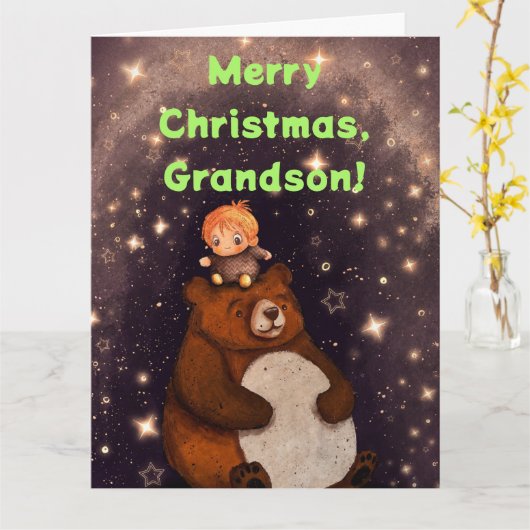 BOY n BEER KLEINZOON KERSTMIS KAART (Gele Bloem)