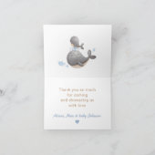 Boy Nautical Whale Baby shower bedankje Bedankkaart (Binnen)