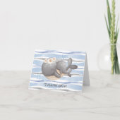 Boy Nautical Whale Baby shower bedankje Bedankkaart (Voorkant)