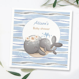 Boy nautische walvis blauw zomer jongen Baby showe Servet