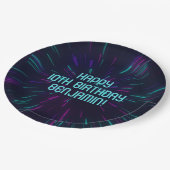 Boy Neon Blauwgroen Glow Papieren Bordje (Gekanteld)