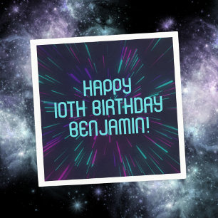 Boy Neon Blauwgroen Glow Party Servet