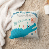 Boy Nursery Baby Birth Stat Alligator Schattige Ar Kussen (Deken)