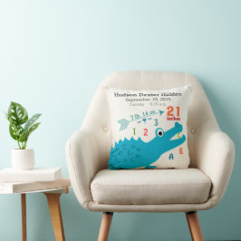 Boy Nursery Baby Birth Stat Alligator Schattige Ar Kussen