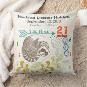 Boy Nursery Baby Birth Stat Raccoon Arrow Patroon Kussen (Deken)