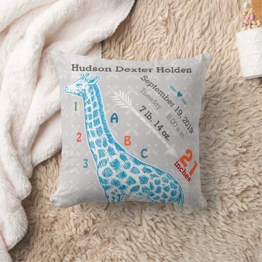 Boy Nursery Baby Geboorte Stat Giraffe Pijlpatroon Kussen (Deken)