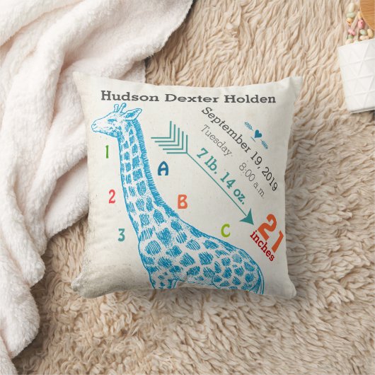 Boy Nursery Baby Geboorte Stat Giraffe Pijlpatroon Kussen (Deken)