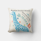 Boy Nursery Baby Geboorte Stat Giraffe Pijlpatroon Kussen (Voorkant)