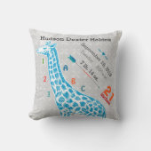 Boy Nursery Baby Geboorte Stat Giraffe Pijlpatroon Kussen (Voorkant)