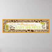 Boy Oerwoud Monkey Safari Baby shower Banner Poster (Voorkant)
