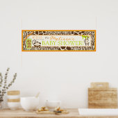 Boy Oerwoud Monkey Safari Baby shower Banner Poster (Keuken)