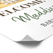 Boy Oerwoud Safari Dieren Baby shower Welkom Poster (Hoek)