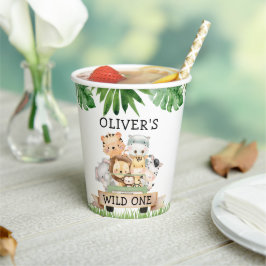 Boy Oerwoud Wild Een Verjaardagspapier Cups Papieren Bekers