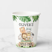 Boy Oerwoud Wild Een Verjaardagspapier Cups Papieren Bekers (Achterkant)