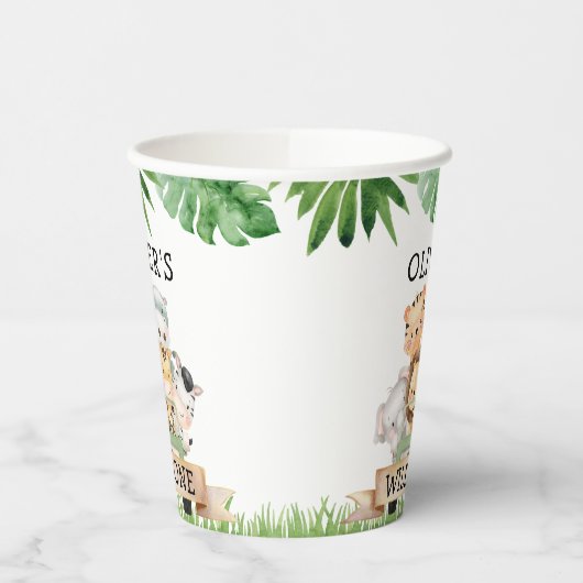 Boy Oerwoud Wild Een Verjaardagspapier Cups Papieren Bekers (Links)