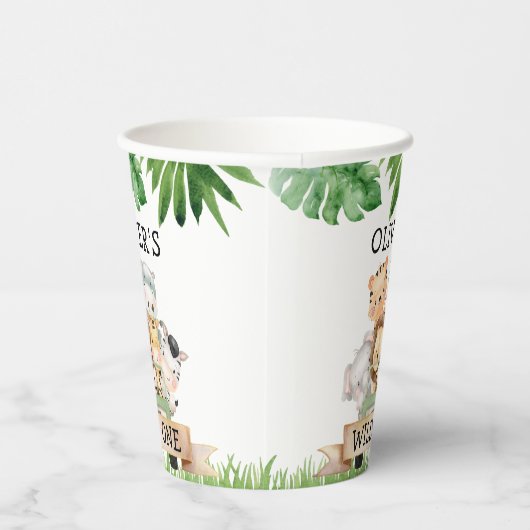 Boy Oerwoud Wild Een Verjaardagspapier Cups Papieren Bekers (Rechts)