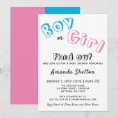 Boy of Girl Blauw Roze Geslacht Onthullen Baby sho Kaart (Voorkant / Achterkant)