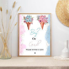 Boy Of Girl Draag je gok baby shower spel Poster