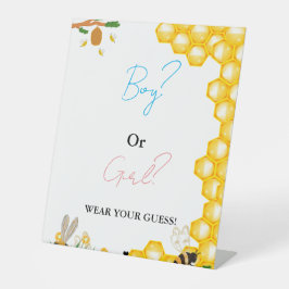 Boy Of Girl Draag je gok baby shower spel Reclamebord Met Voetstuk
