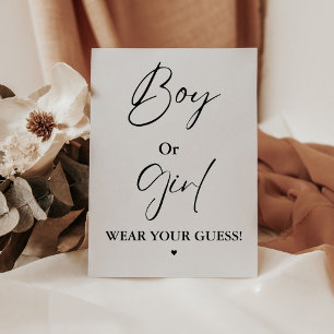 Boy Of Girl Draag je gok baby shower spel Reclamebord Met Voetstuk
