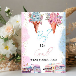 Boy Of Girl Draag je gok baby shower spel Reclamebord Met Voetstuk