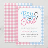 Boy of Girl Gingham Classic onthult geslacht Kaart (Voorkant / Achterkant)