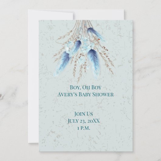 Boy Oh Boy Boho Twin Baby shower Kaart (Voorkant)