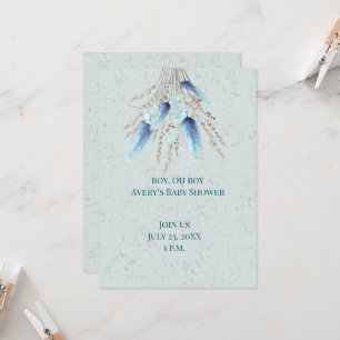 Boy Oh Boy Boho Twin Baby shower Kaart
