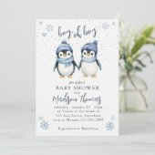 Boy Oh Boy Winter baby shower Kaart (Staand voorkant)