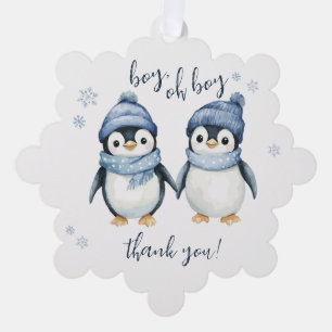 Boy Oh Boy Winter baby shower Ornament Kaart