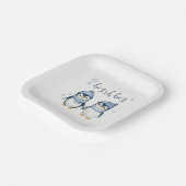 Boy Oh Boy Winter baby shower Papieren Bordje (Gebogen)